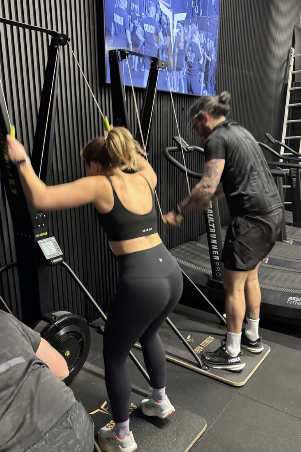 Participant training on a SkiErg